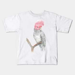 gang gang cockatoo red head cacatua watercolor Kids T-Shirt